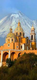 Iglesia De Nuestra Senora De Los Remedios Y El Volcan Popocatepl Cholula Puebla Mexico Mexico Travel Beautiful Places Places