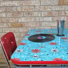 How To Refinish A Table With Fabric And Resin Diy Table Mod Podge Fabric Painted Furniture