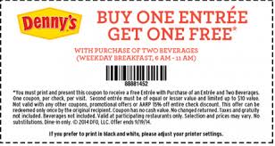 Buy One Get One Free Entree Denny S Coupon