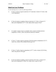 For these problems, use pv = nrt. Chm142 Ideal Gas Law Worksheet Chm142 Elgin Community College Dr Trail Ideal Gas Law Problems Use The Ideal Gas Law To Solve The Following Problems 1 Course Hero