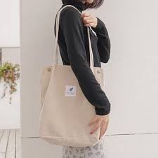 Milha Applique Corduroy Tote Bag Yesstyle