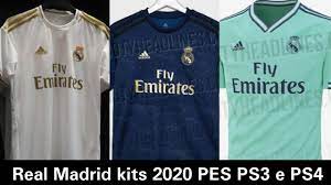 Cómo hacer el escudo del real madrid en pes fácil y rápido. Real Madrid Kits 2020 Pes 2018 Ps3 E Ps4 Home Away Third Youtube