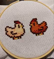 There are key/phone fobs of various animals and items; Cross Stitch Stardew Valley Duck With Heart Cross Stitch Art Collectibles Kromasol Com