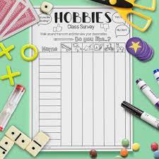 Hobbies Class Survey Hobbies For Kids Hobby Classes Hobbies For Adults