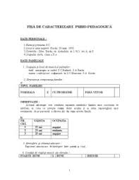 Fişa de caracterizare psihopedagogică a. Seminar Fisa De Caracterizare Psihopedagogica Pedagogie 117324
