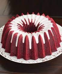 Red Velvet Bundt Cake With Cream Cheese Icing Recipe Red Velvet Bundt Cake Dessert Recipes Cake