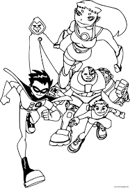 Does you child love to run? Teen Titans Team Running Coloring Pages Printable