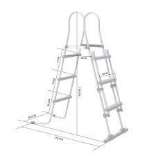 Echelle Grise Hors Sol 3 Marches Pour Piscine D Une Hauteur De 109cm Max Accessoire Piscine