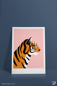 Tiger Wall Art Print Cool Poster Wild Animal Gift Idea Tiger Wall Art Tiger Painting Painting Art Projects