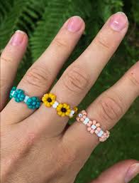 This guidance on making handmade rings with beads and wire will. Seed Bead Ring Beaded Ring Flower Ring Ring Summer Handmade Custom Seed Beads Layering Beaded Necklace Diy Diy Beaded Rings Seed Bead Ring