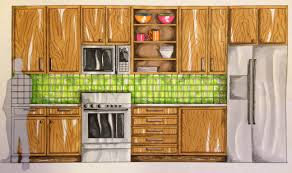 Kitchen Elevation Rendering Kitchen Elevation Interior Design Renderings Interior Design Sketches