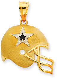 Nfl Dallas Cowboys Helmet Pendant With Enamel 14k Yellow Gold