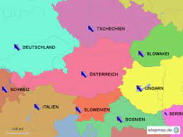 Wie viele länder grenzen an österreich? Stepmap Celina Osterreich Und Nachbarlander Landkarte Fur Deutschland