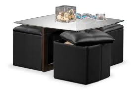 Find your leon s lynn end table white and chrome leon s tables modern. Neera Ii Occasional Tables Cocktail Table W 4 Ottomans Leon S Coffee Table With Seating Coffee Table Cube Coffee Table