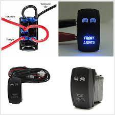 12 vdc green lighted rocker switch. Car Waterproof Front Light 5 Pin Blue Led Rocker Switch Wiring Harness 40amp Ebay