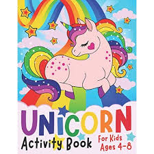 Unicorns coloring page with few details for kids. Buy Unicorn Activity Book For Kids Ages 4 8 A Children S Coloring Book And Activity Pages For 4 8 Year Old Kids For Home Or Travel It Contains Puzzles And More Silly Bear
