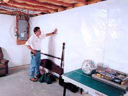 A basement vapor barrier is difficult to understand and even more difficult to install properly. Basement Wall Vapor Barrier System In Calgary Lethbridge Medicine Hat Vapor Barrier Retardant In Ab