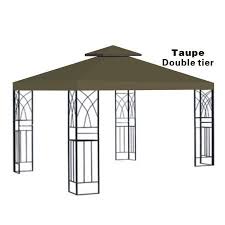 10x10 Replacement Canopy Top Patio Pavilion Gazebo Sunshade Polyester Cover Double Tier Walmart Com Gazebo Replacement Canopy Gazebo Gazebo Canopy