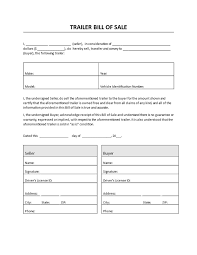 trailer bill of sale trail bil of sale sample bill of sale template bills bill template