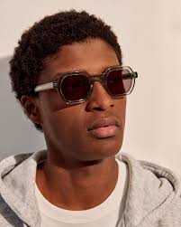 The Darren Rectangular Men's Sunglasses in Light green