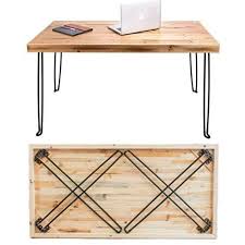 sleekform folding desk lightweight portable wood table 47 x 24 small wooden foldable workstation for study writing computer pc laptop industrial rustic m in 2021 folding table diy wood