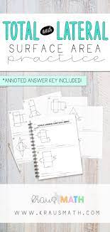 Total Lateral Surface Area Worksheet Teks 7 9d Kraus Math Area Worksheets Surface Worksheet Template