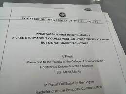 This study is the first to report on the psychometric properties of the young positive schema questionnaire (ypsq). Thesis Topic Of Pup Manila Studs Pinagtagpo Ngunit Hindi Itinadhana