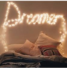 Love The Idea Of Fairy Lights Writing Words Easy To Change Regularly Bed Pillows Dorm Room Decor Wall Writing