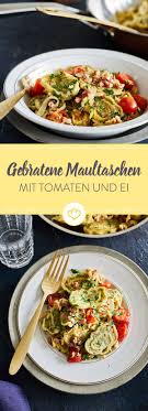 Gebratene Maultaschen Mit Tomaten Speck Und Ei Rezept Gebratene Maultaschen Maultaschen Rezept Einfache Gerichte