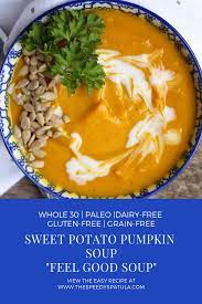 Sweet Potato Pumpkin Soup The Speedy Spatula Recipe Pumpkin Sweet Potato Soup Pumpkin Soup Potato Recipes Crockpot