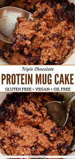 Triple Chocolate Protein Mug Cake Gluten Free Vegan Oil Free Protein Mug Cakes Vegan Mug Cakes Gluten Free Cakes