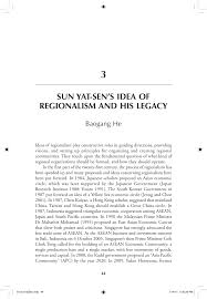 Minzu ('national feelings of the people'), minquan ('rights of the people'), and minsheng, ('the people's livelihood'). Pdf Sun Yat Sen S Idea Of Regionalism And His Legacy