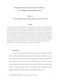 Alhamdulillah belakangan ini peminat bahasa arab khususnya di indonesia semakin banyak dan semakin bertebaran. Pdf Permainan Sebagai Strategi Aktif Learning Dalam Pembelajaran Bahasa Arab