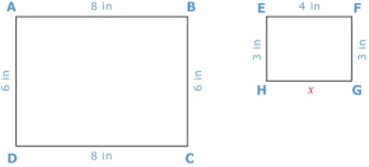 In this lesson you will learn how to determine the missing length of a rectangle by applying the perimeter formula for a rectangle. Unknown Measures Of Similar Figures Ck 12 Foundation