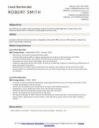 lead bartender resume samples qwikresume