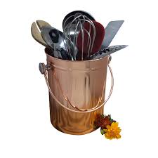 Each copper utensil holder is checked and packaged in the beautiful. Utensil Holder Caddy Crock To Organize Kitchen Tools Copper Kitchen Accessories Large 1 Gallon Capacity Party Supply Factory