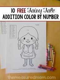 Here's the free printable pdf: Addition Color By Number The Measured Mom