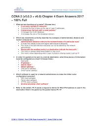 Ccna 2 V5 0 3 V6 0 Chapter 4 Exam Answers 2017 100 Full