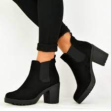 Free shipping both ways on womens black chelsea boots from our vast selection of styles. Women S Black Chelsea Boots Suede Round Toe Chunky Heels Ankle Boots For Work School Date Anniversary Going Out Fsj