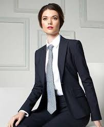 Dressed For Work In Pants Suit White Shirt And Tie Business Dress Women Suit Jackets For Women Women Wearing Ties