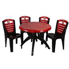 The kidkraft modern table and two chair set is a bright, fun addition to any kids' space. Red And Black Pvc Plastic Table Chair Set Rs 3600 Set Kuvera Sales Corporation Id 19618036497