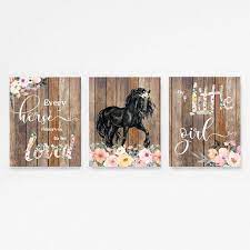 Horse Wall Art Horse Nursery Theme Farmhouse Decor Nursery Decor Horse Lover Wildflowers Rustic Decor Horse Nursery Theme Horse Nursery Girl Horse Room