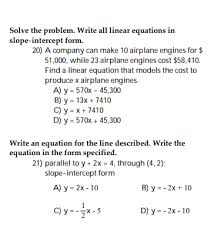 Start with y − y1 = m (x − x1) Solve The Problem Write All Linear Equations In Chegg Com