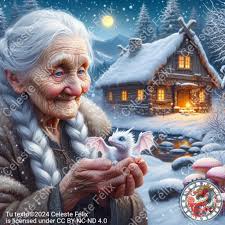 Mi Creación de una Anciana y pequeños Dragones©2024 Celeste Félix is  licensed under CC BY-NC-ND 4.0