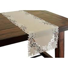 Xia Home Fashions Scrolling Rose 15 In X 72 In Tan Embroidered Cutwork Table Runner Xd140391572 House Styles Table Runner Size Table Runners