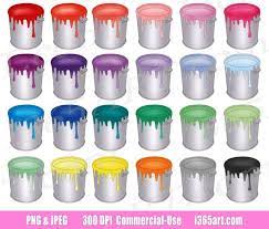 Buy 3 Get 1 Free Colorful Paint Bucket Clipart Paint Bucket Etsy Paint Buckets Clip Art Planner Icons