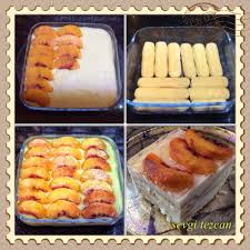 Seftalili Kedi Dili Ile Birlikte Joleli Yaz Pastasi Malzemeleri 1 Paket Hazir Kedi Dili 1 Paket Krem Santi 1 Paket Pasta Seftali Borcam Pasta