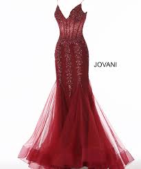 Teal Embellished Mermaid Jovani Dress 56032