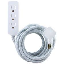Cordinate Decor 10ft 3 Outlet Extension Cord Gray White 37592 Walmart Com In 2020 Extension Cord Cool Things To Buy Power Cord
