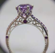 Filigree Engagement Ring Amethyst Engagement Ring Vintage Amethyst Ring Engagement Diamond Engagement Rings Vintage Filigree Engagement Ring